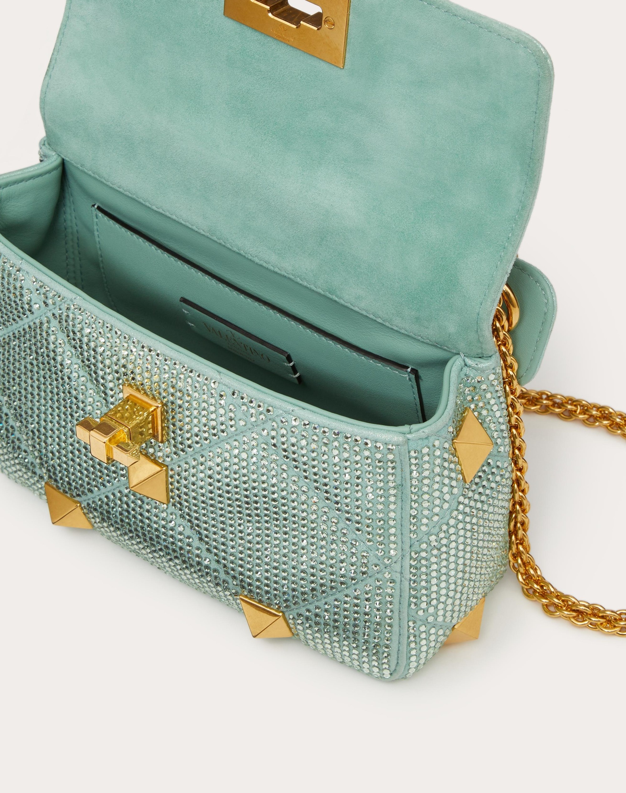 SMALL ROMAN STUD THE SHOULDER BAG WITH CHAIN AND RHINESTONES - 6