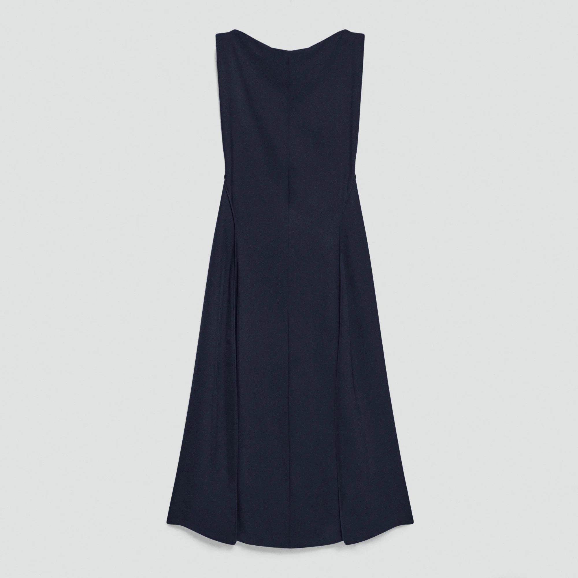 Draped Midi Dress in Washed Twill - 1