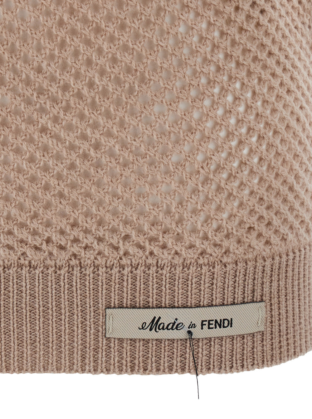 Fendi Men Beige Open Knit Work Sweater In Wool Man - 3