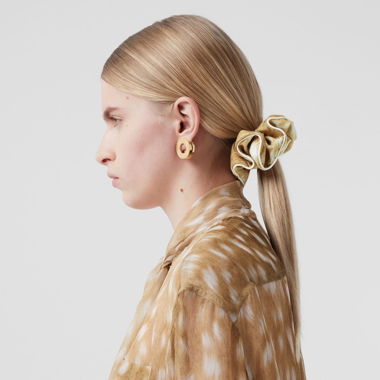Deer Print Silk Scrunchie - 3
