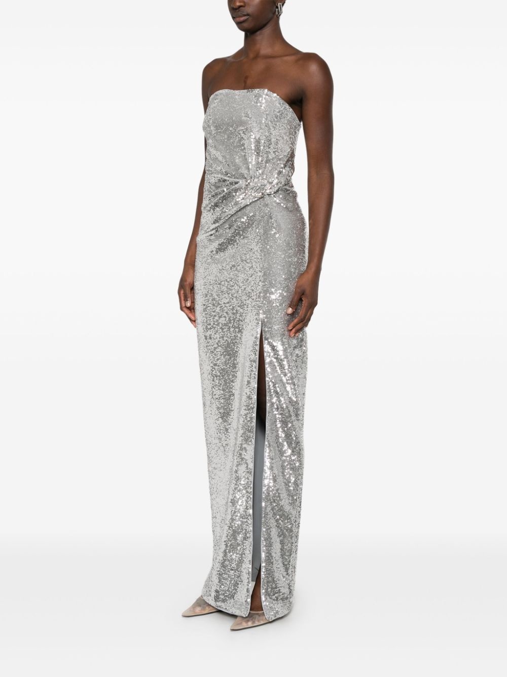 sequin buckle gown - 3