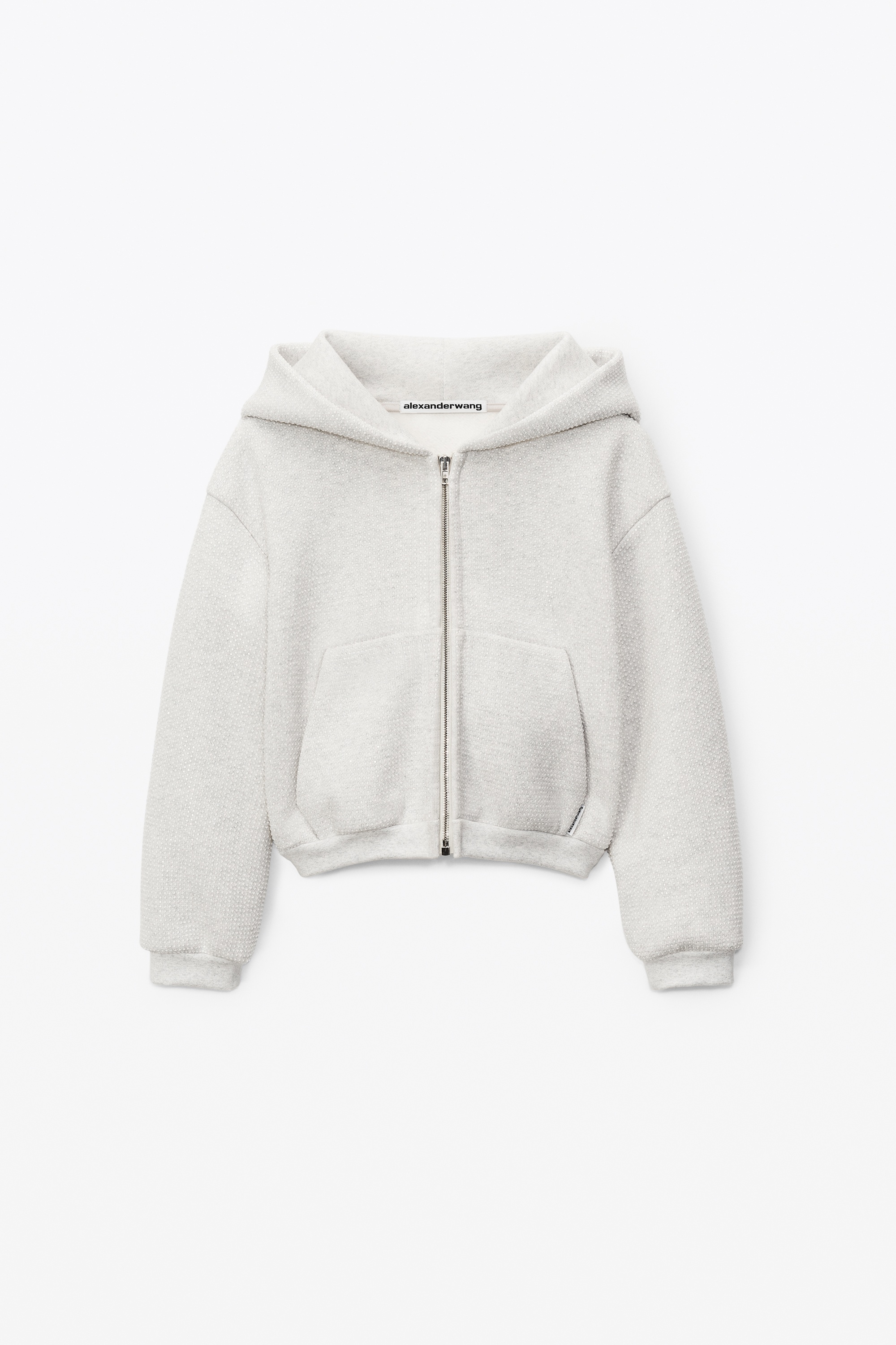 Cropped Zip Up Hoodie In Classic Terry