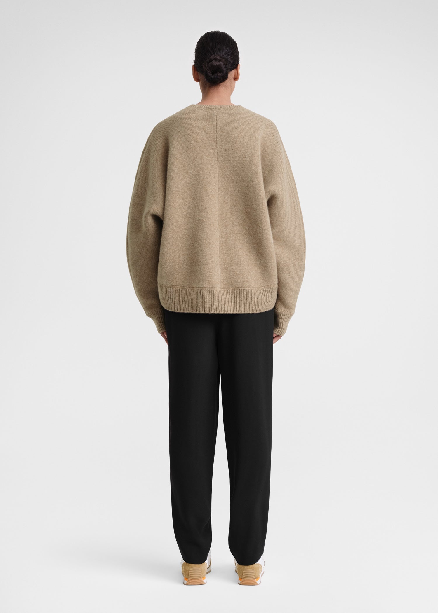 Double cashmere pullover camel melange - 4