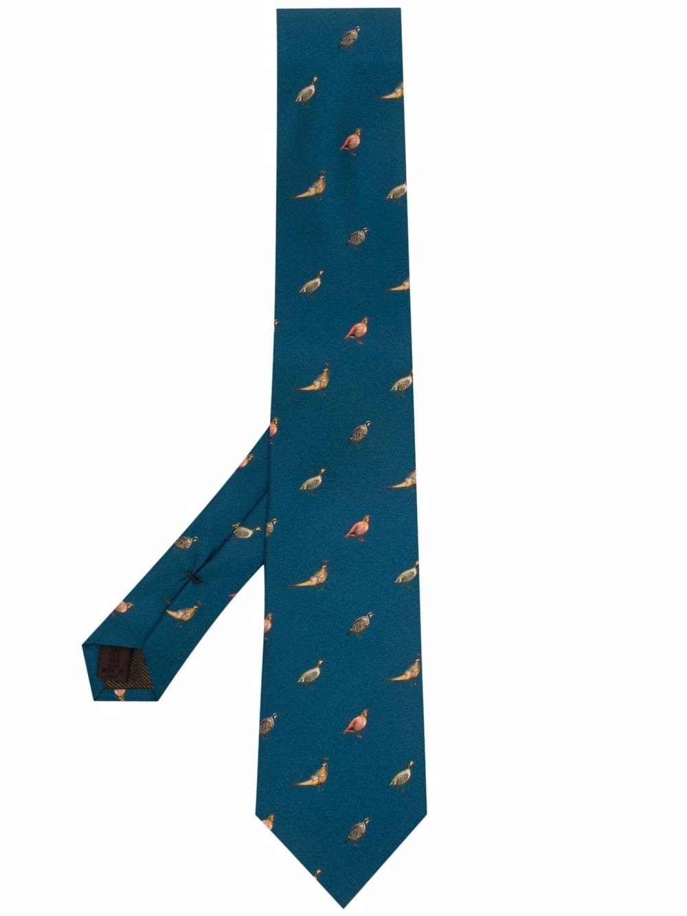 animal print silk tie - 1