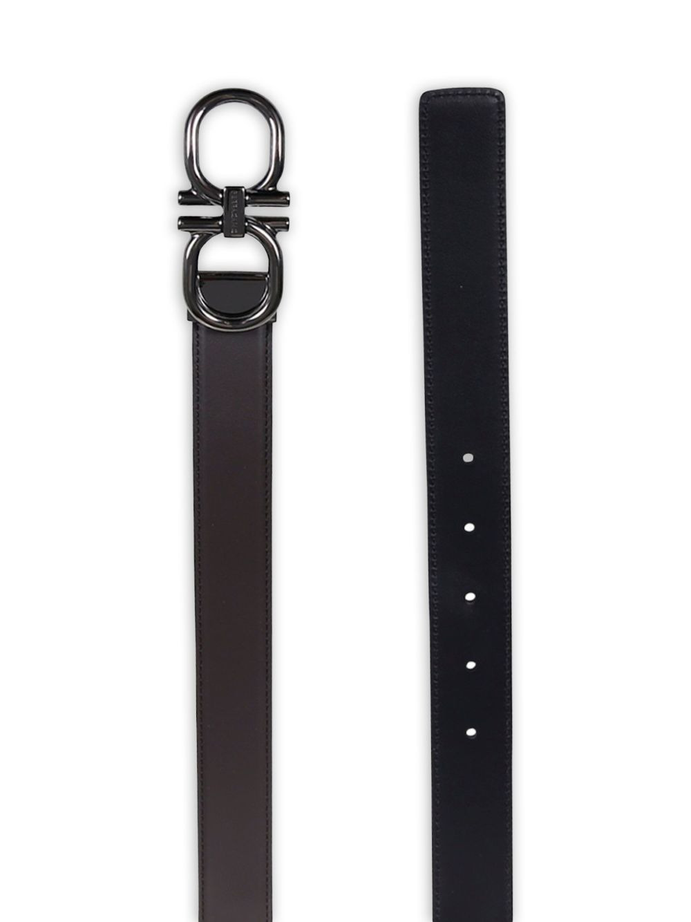 gancini-buckle leather belt - 2