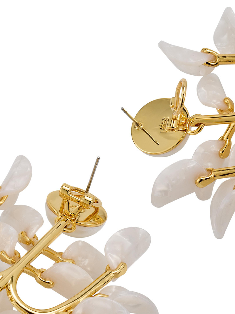 Women's Vine Leaf 14K-Gold-Plated, Imitation Pearl & Resin Chandelier Earrings - Pearl 4