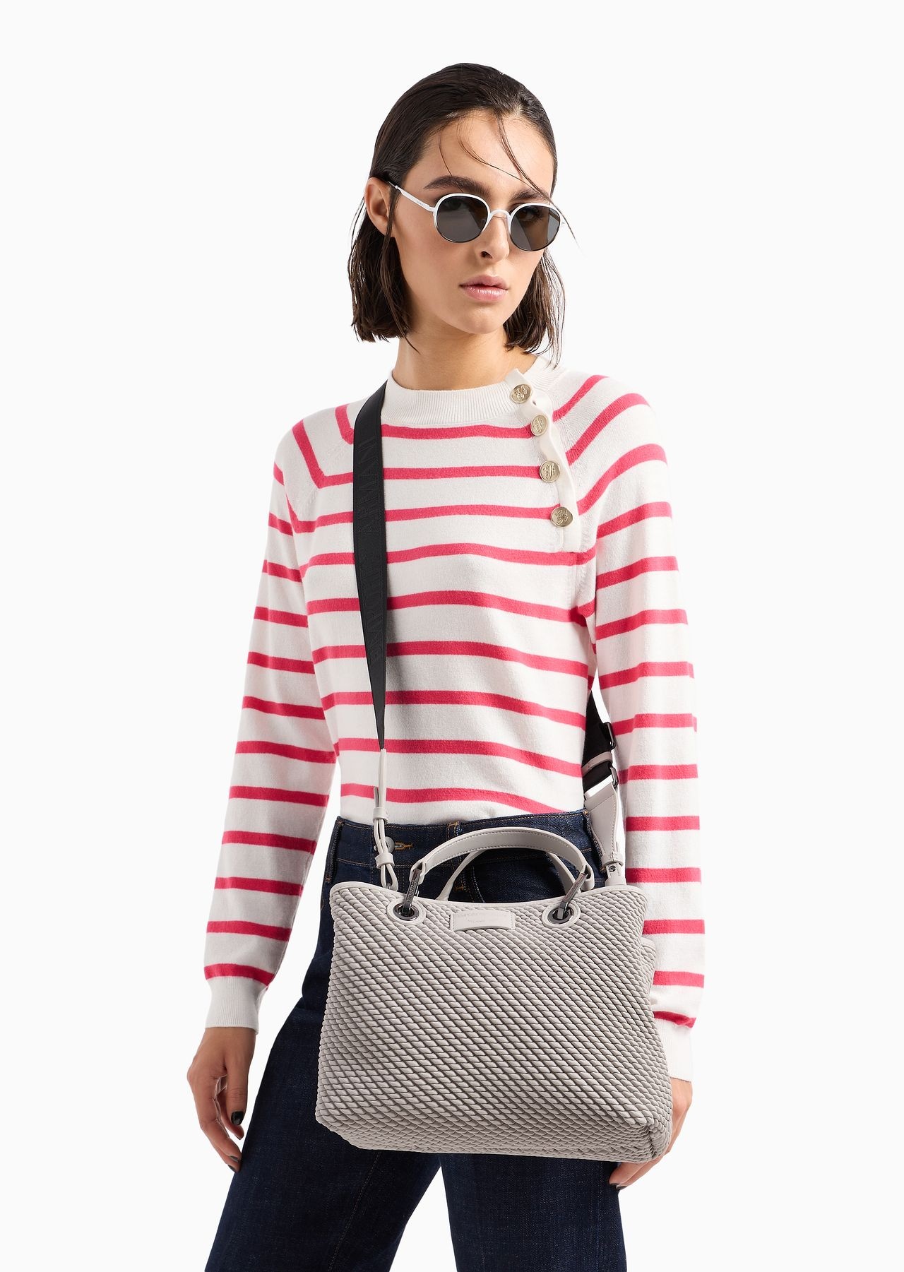 Small nappa leather-effect embossed MyEA shopper bag - 8