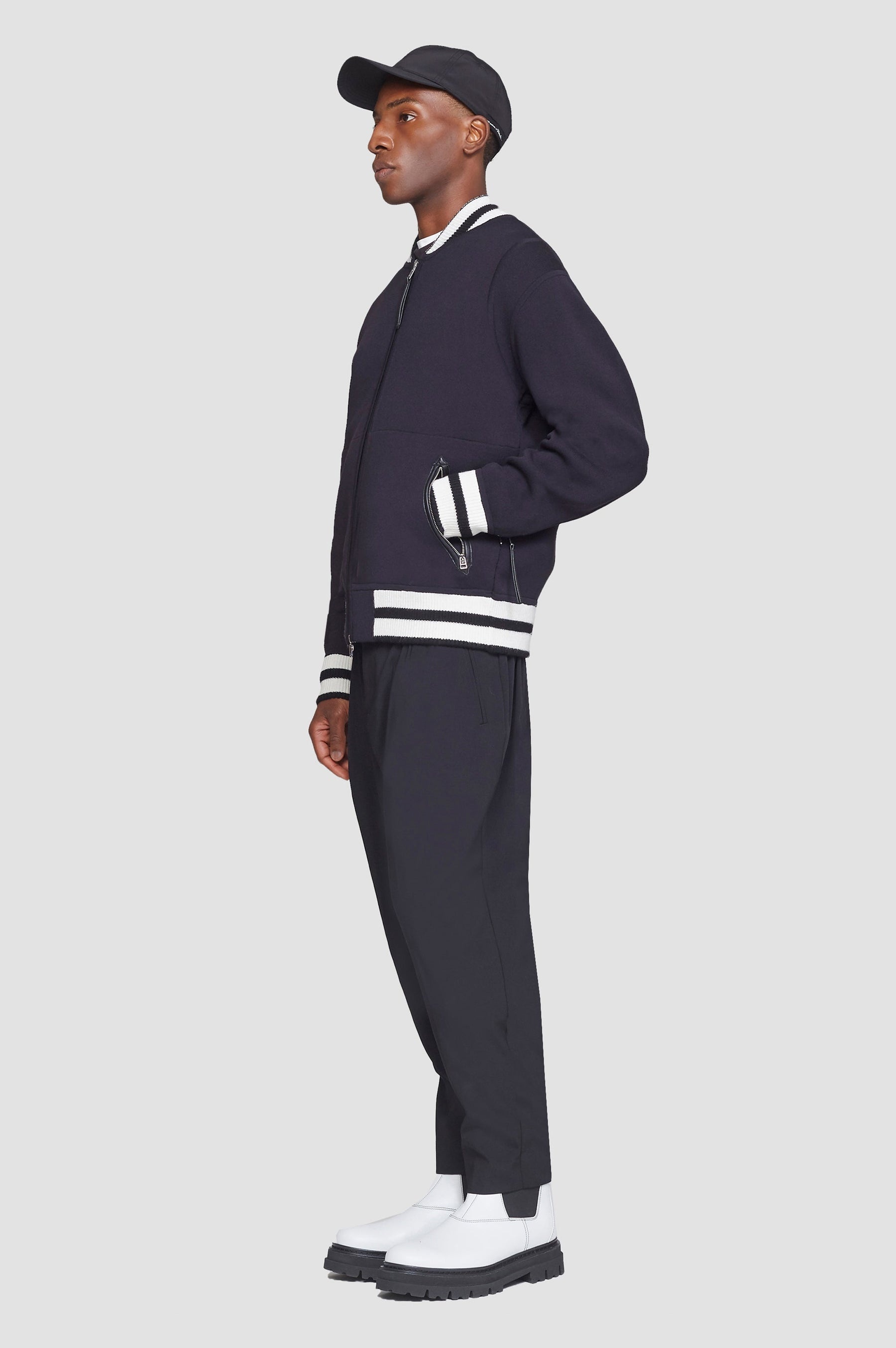 Reversible Knit Varsity Jacket - 4