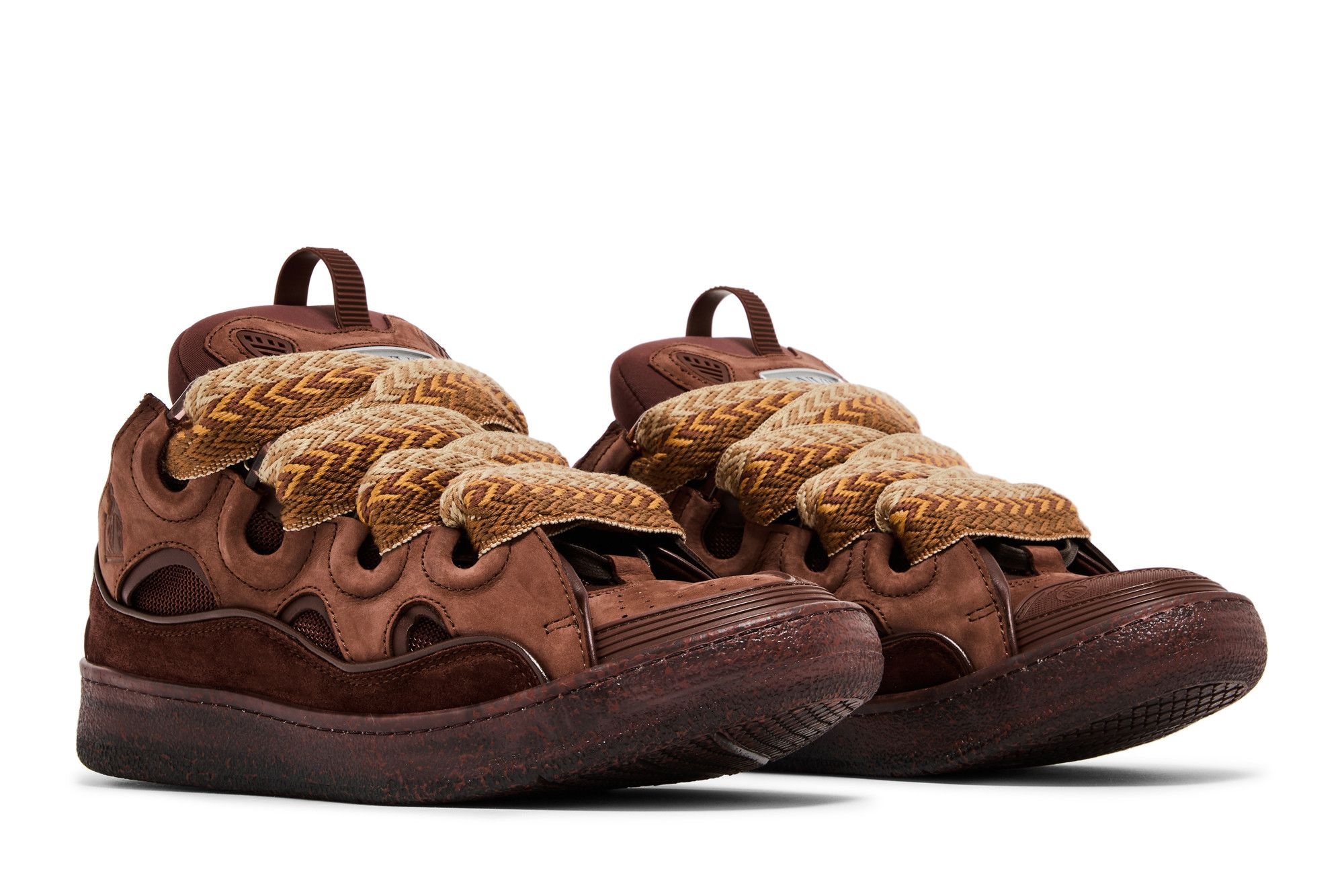 Lanvin Curb Sneakers 'Speckled Effect - Brown' - 8
