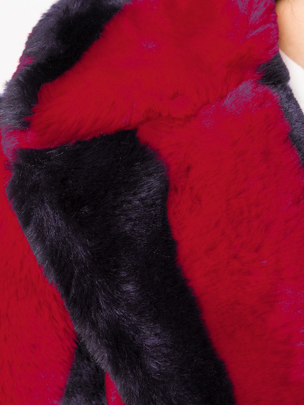 striped faux-fur coat - 5