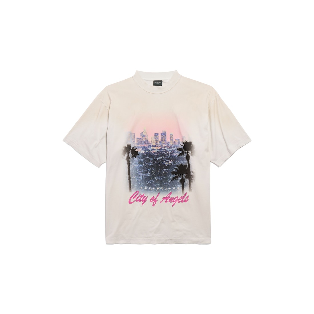 BALENCIAGA City Of Angels T-shirt Medium Fit in Dirty White