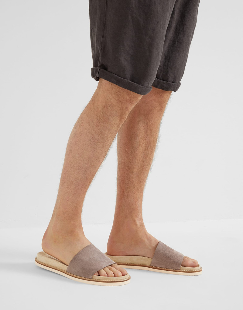 Washed suede slides 4
