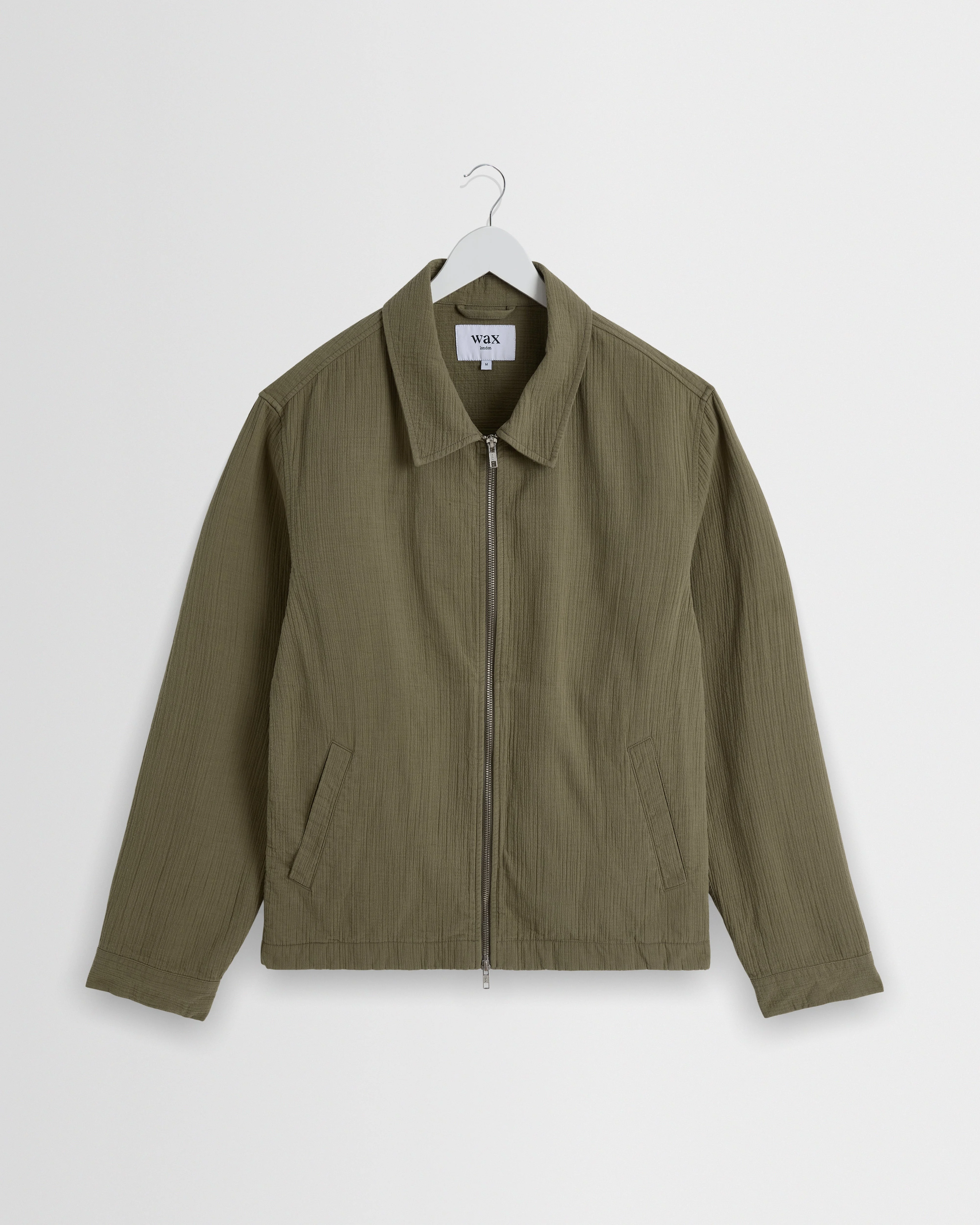 Eldon - Khaki Crinkle Cotton-Linen Jacket - 1