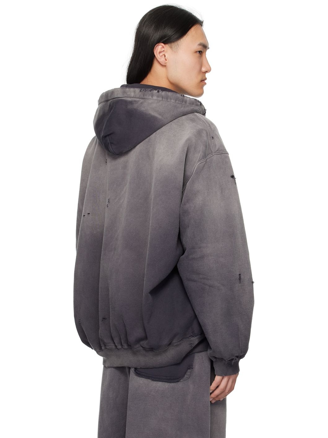 Black Sun Faded Half Zip-Up Hoodie - 3