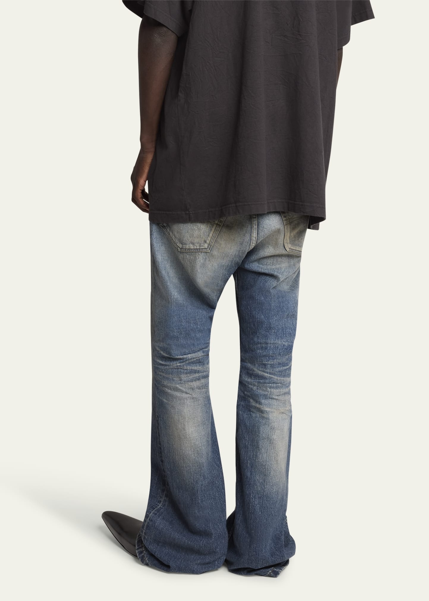 Men's Double-Layer Denim and Nylon Pants - 3