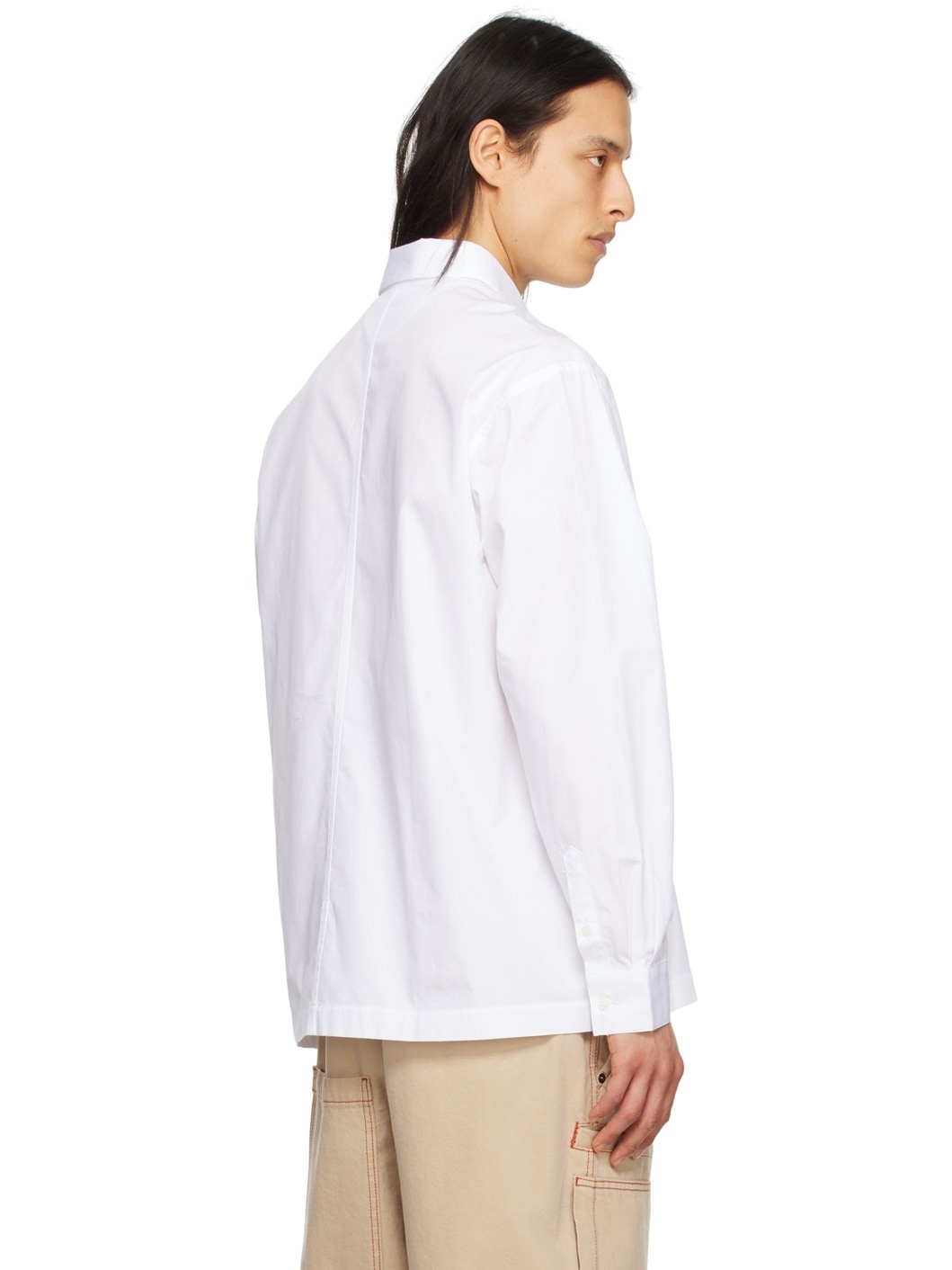 JACQUEMUS White Le Raphia 'La Chemise Baou' Shirt ssense