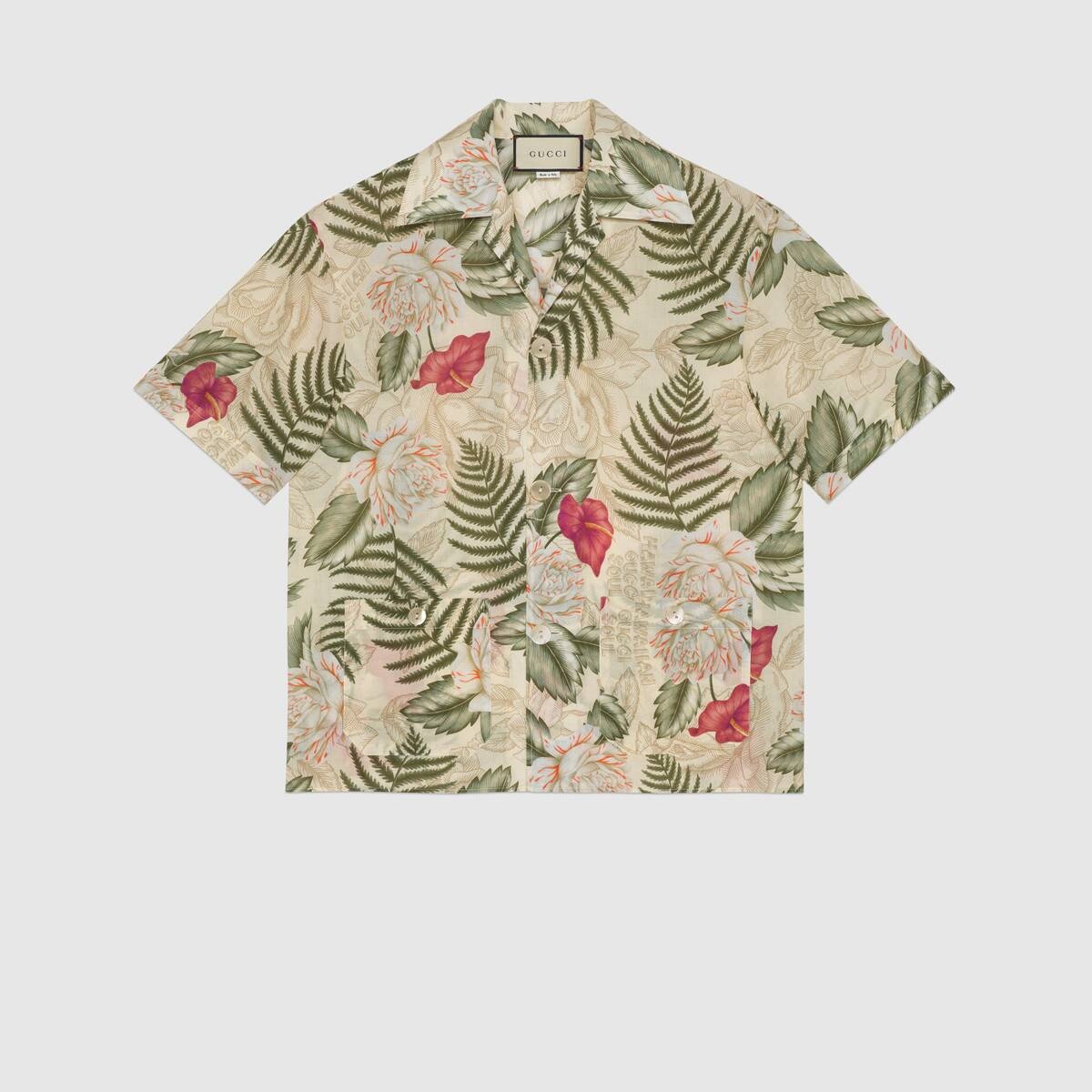 Hawaiian print bowling shirt - 1