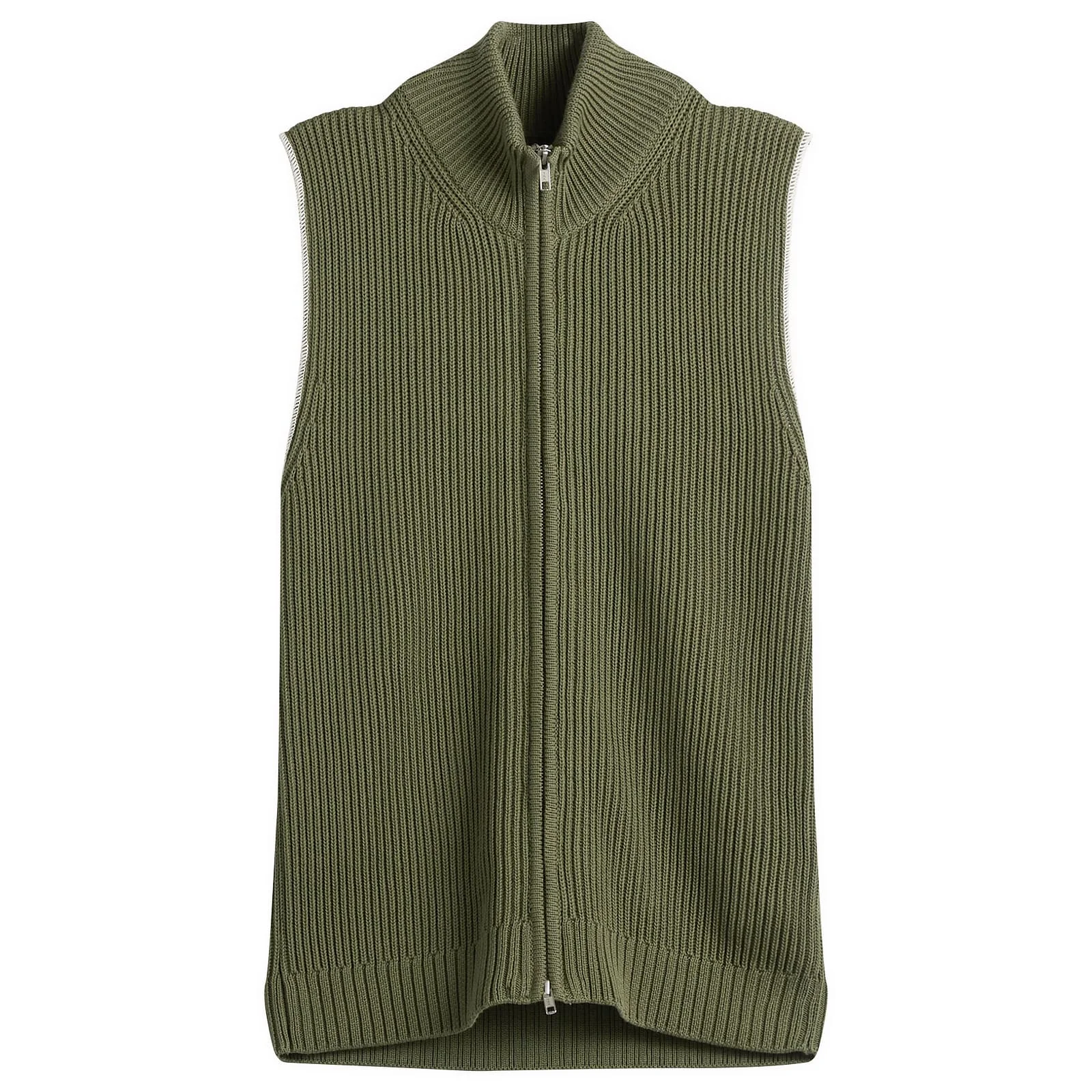 MM6 Maison Margiela Knitted Ribbed Zip Vest - 1