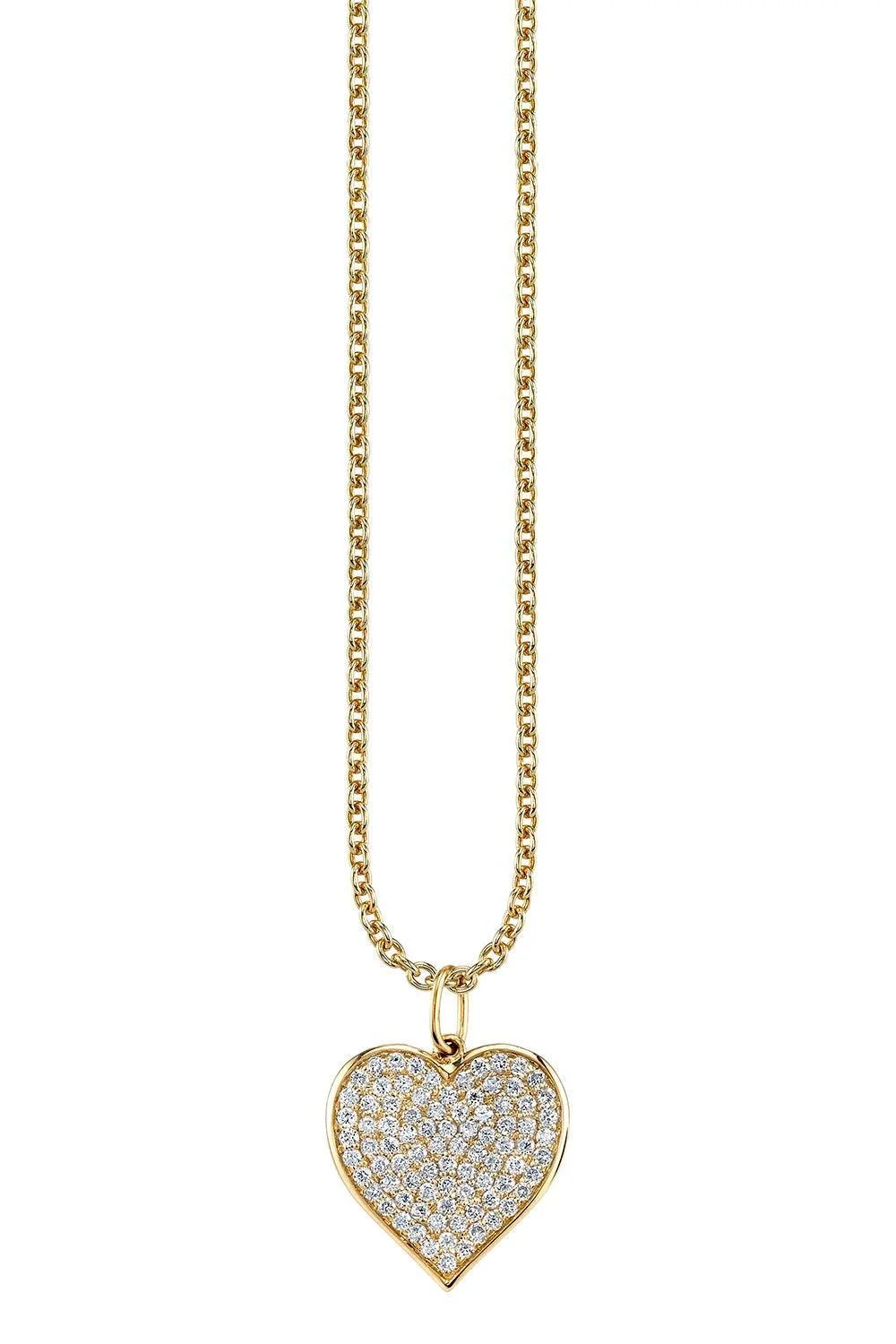 Diamond Pave Large Heart Necklace - 1