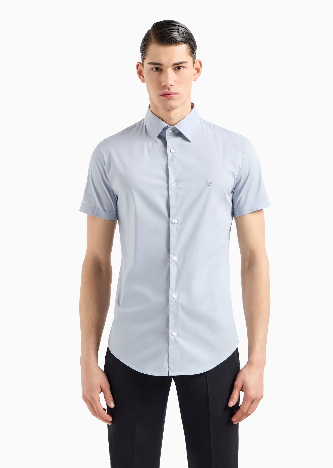 Short-sleeved, stretch nylon-blend shirt - 2