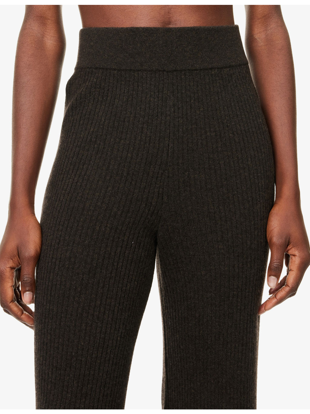 Banvir Ribbed Wide-Leg Cashmere Trousers - 5