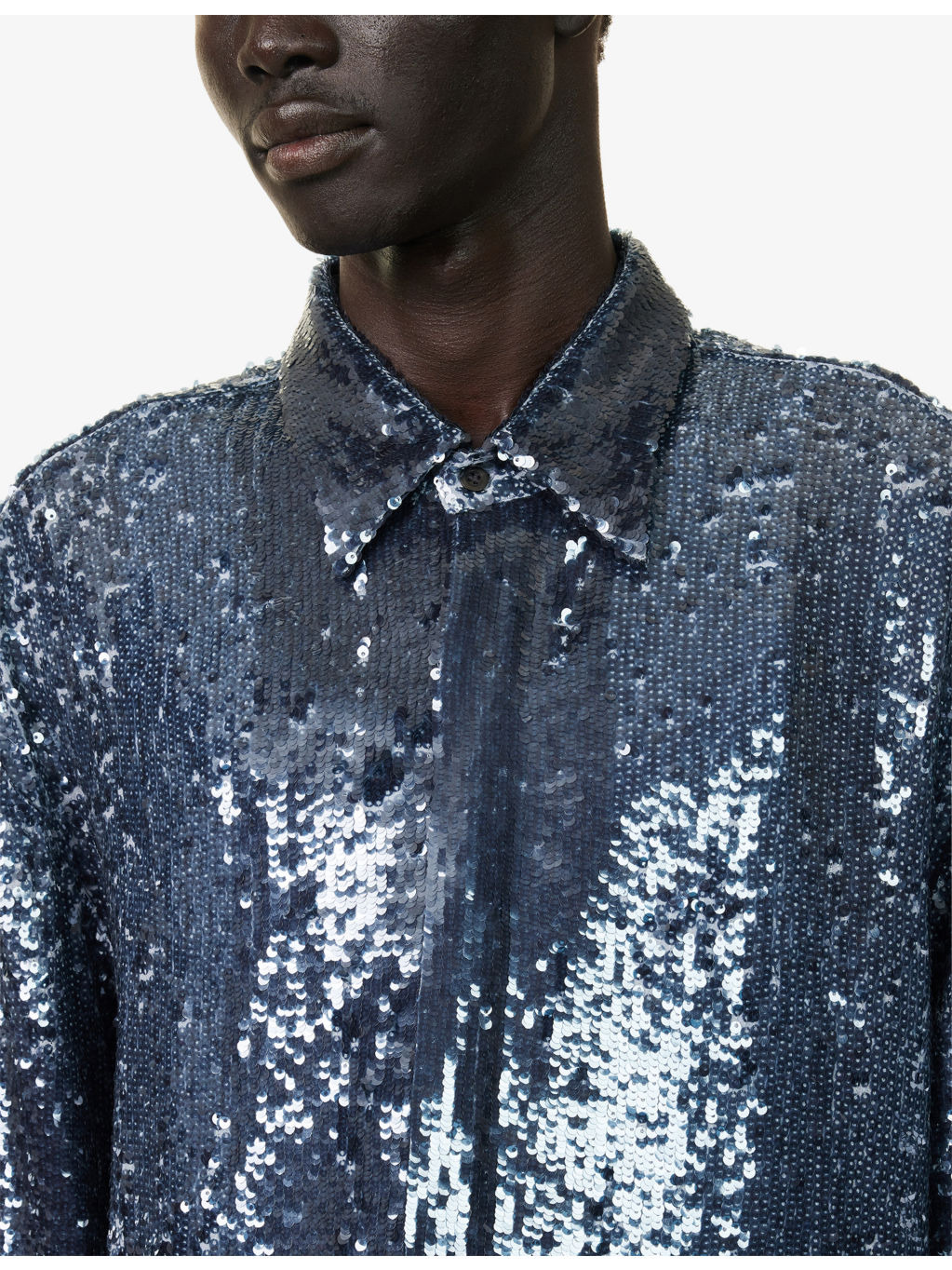 Sequin-Embellished Short-Sleeves Woven Shirt - 5