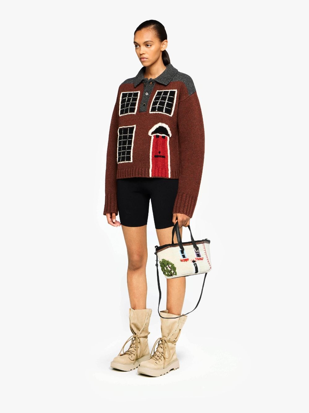 HOUSE' INTARSIA POLO SWEATER - 4