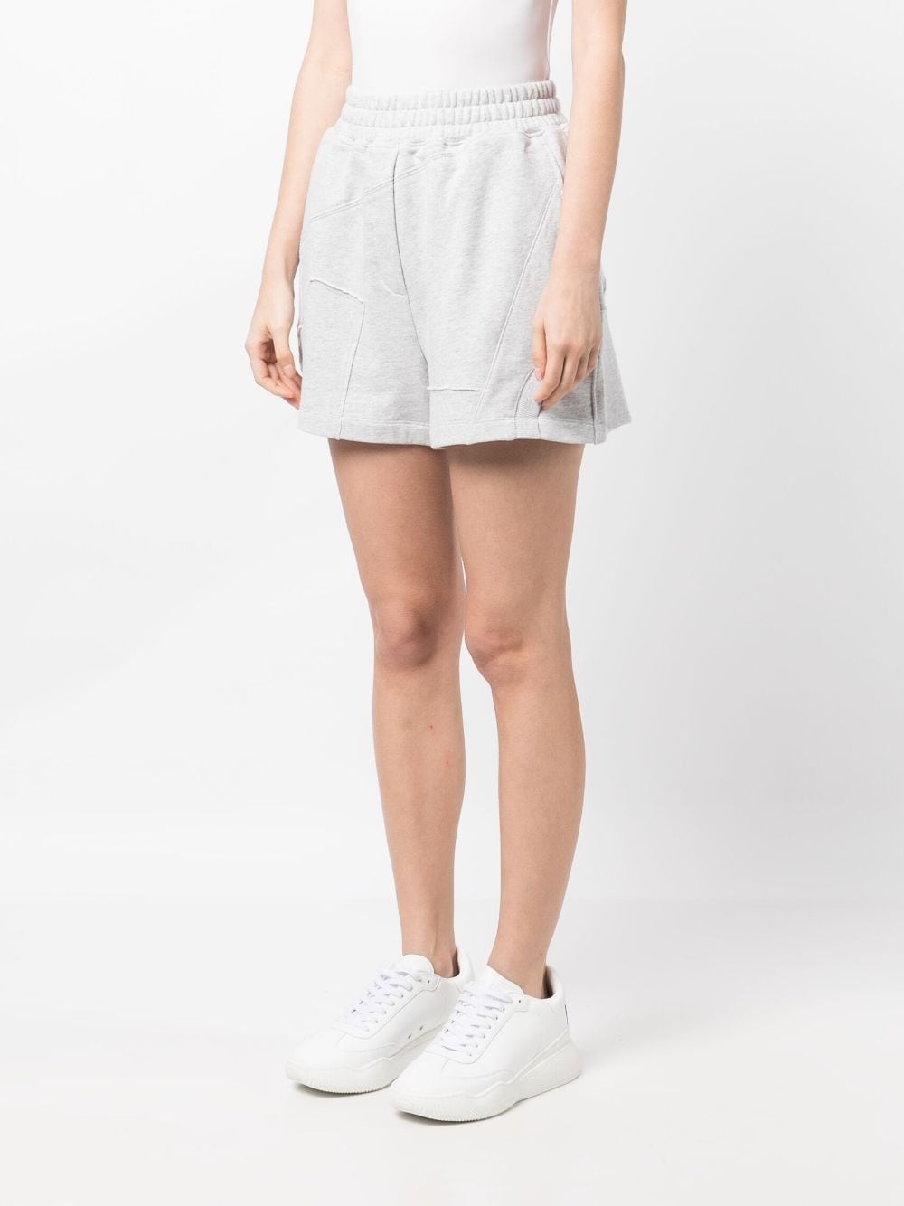 panelled cotton track shorts - 3