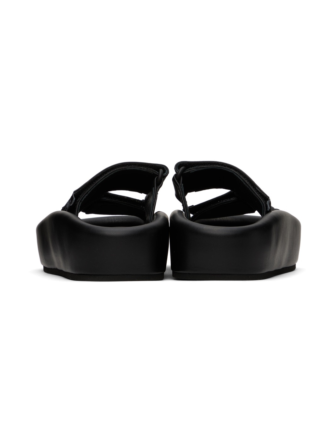 Black Webbing Slip-On Platform Sandals - 2