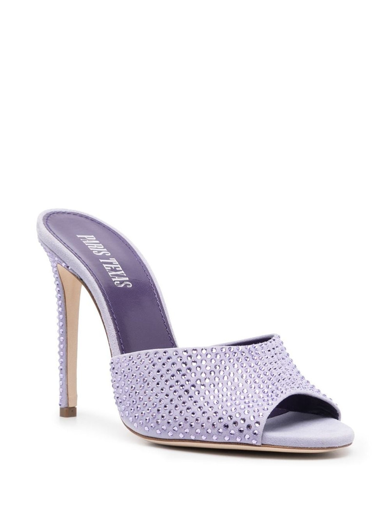 PARIS TEXAS 110mm crystal embellished leather mules outlook