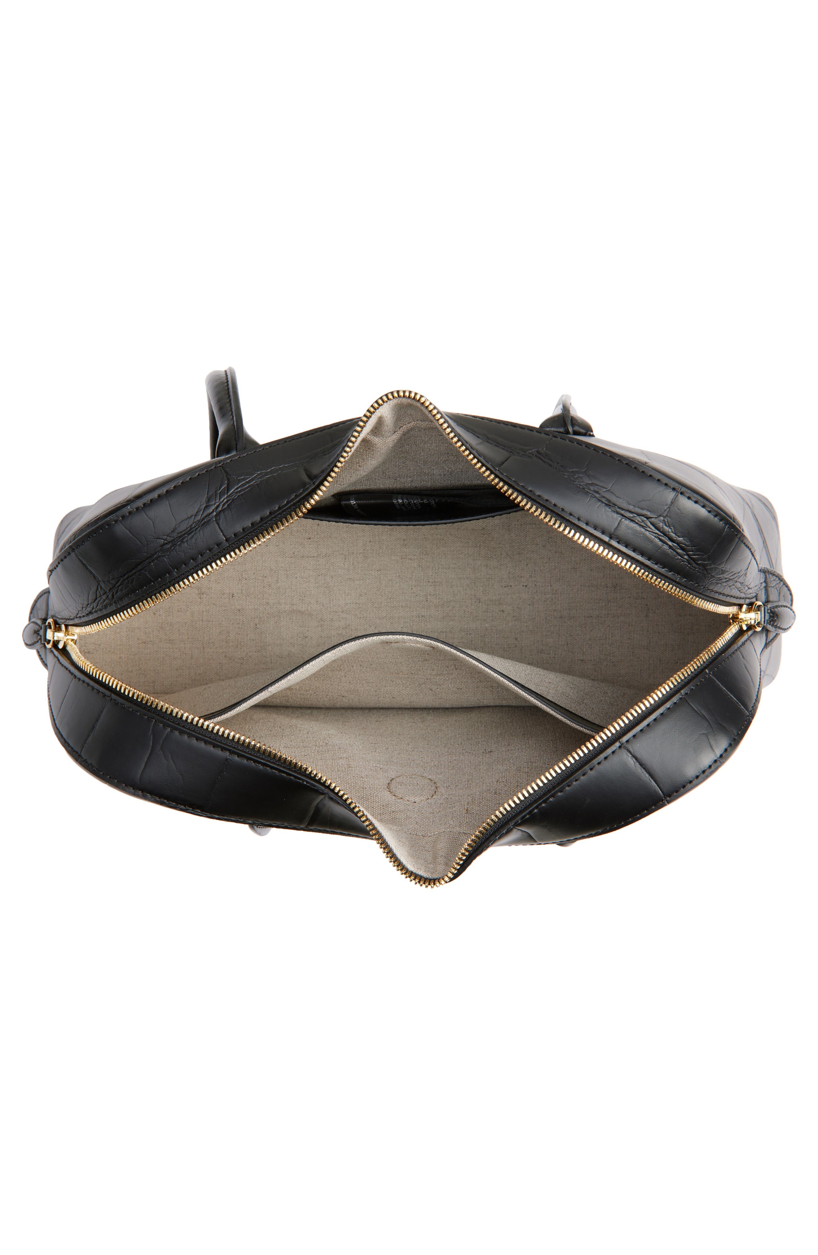Stella McCartney Ryder Croc Embossed Faux Leather Shoulder Bag in Black at Nordstrom - 5