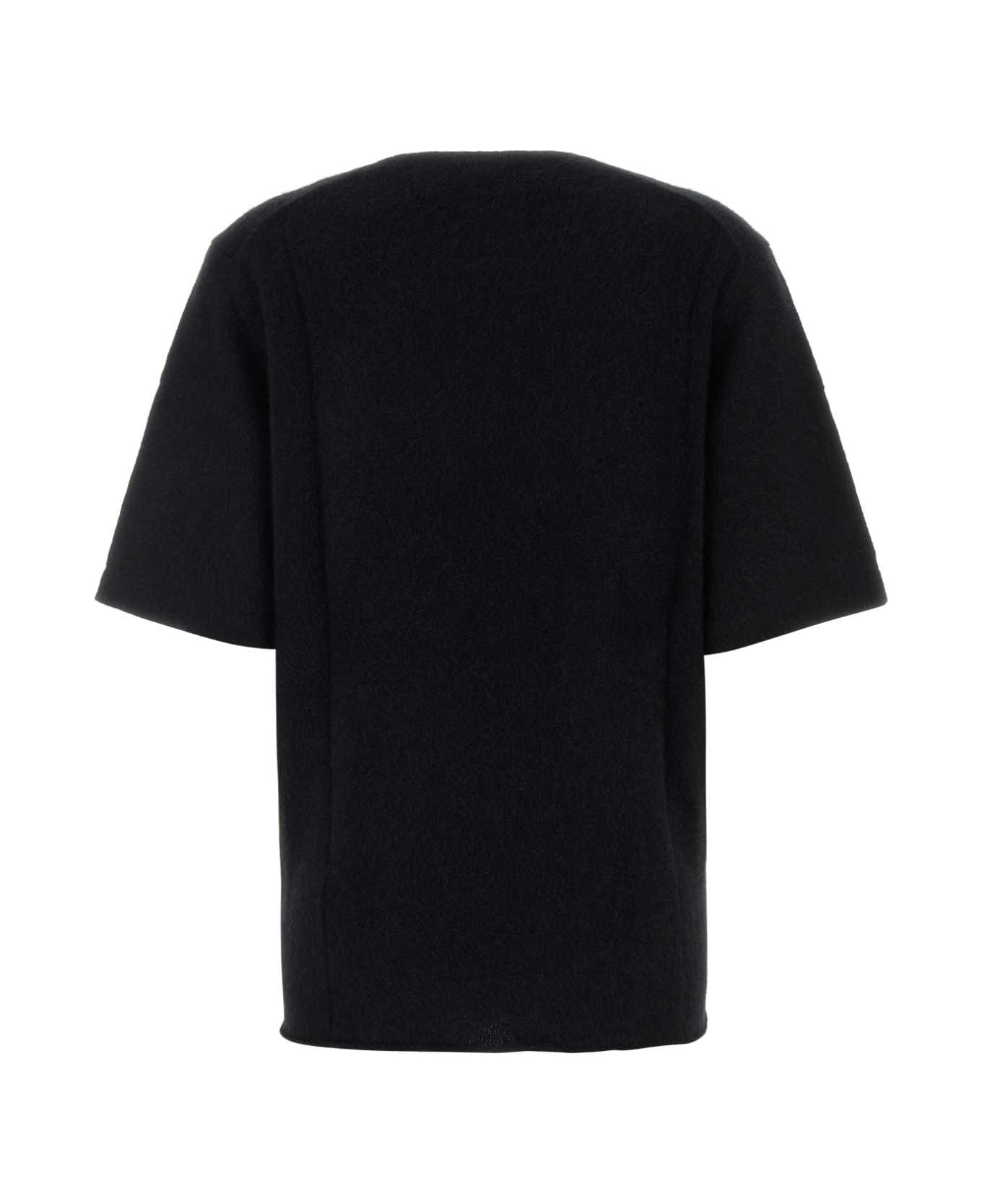 Black Wool Blend Raven Sweater - 2