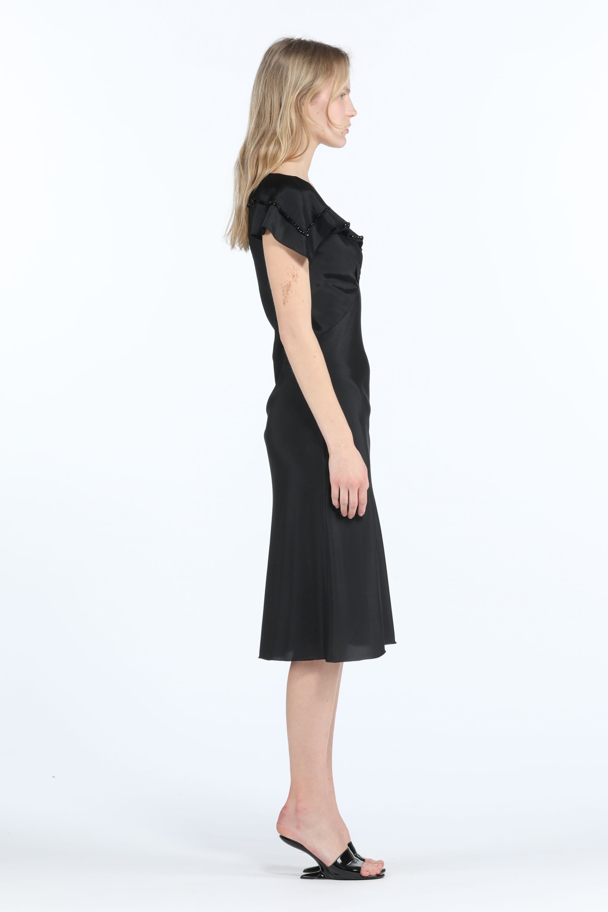 BEAD-EMBELLISHED SATIN DRESS - 3