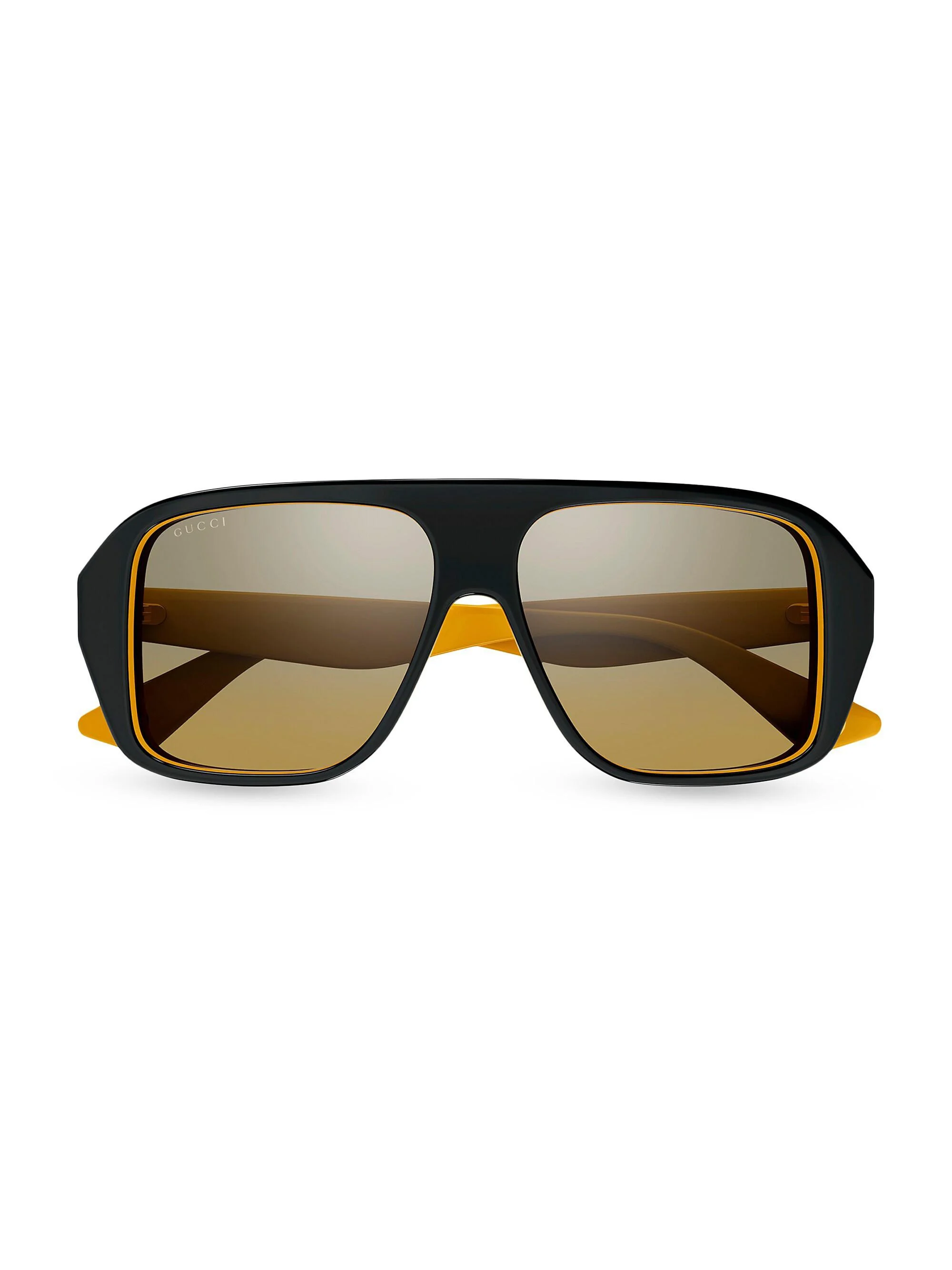 Men's Aspen 57MM Navigator Sunglasses - Yellow Grey Mirror - 1