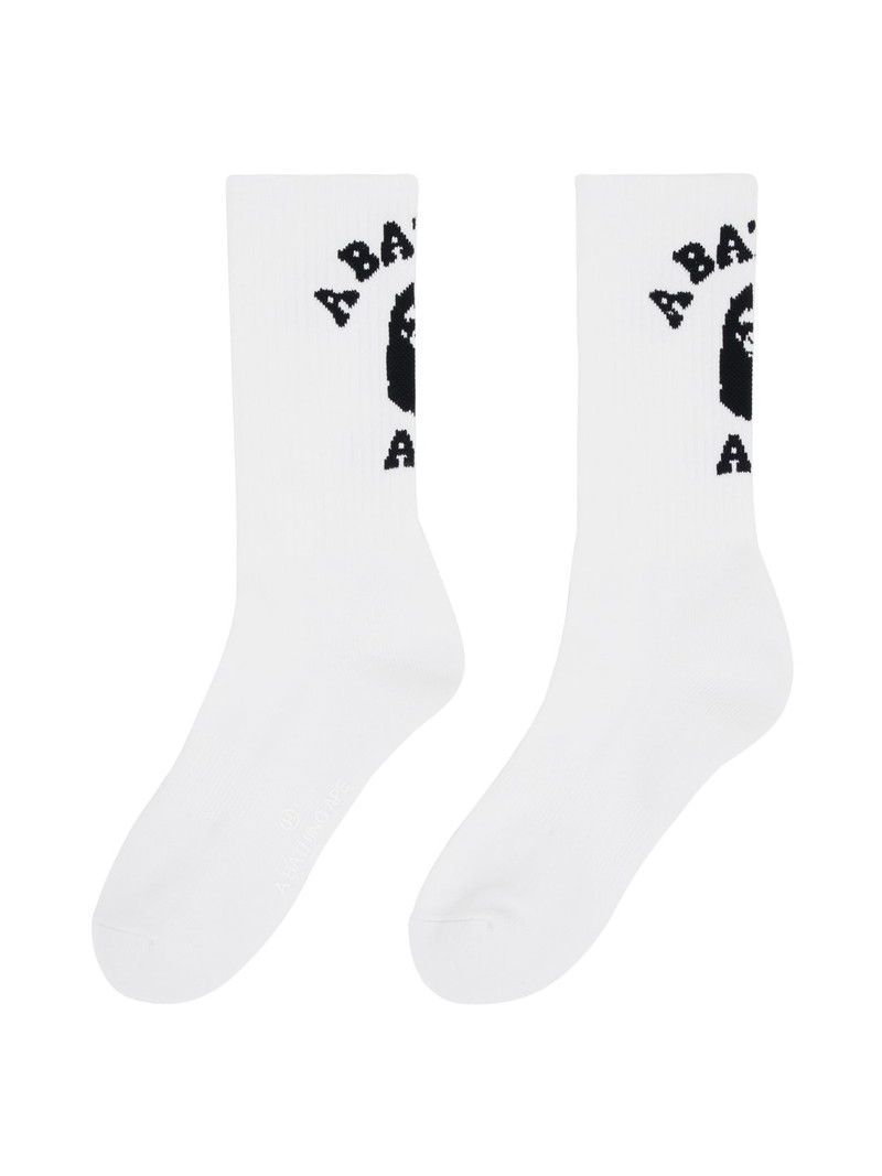 A BATHING APE® White College Socks outlook