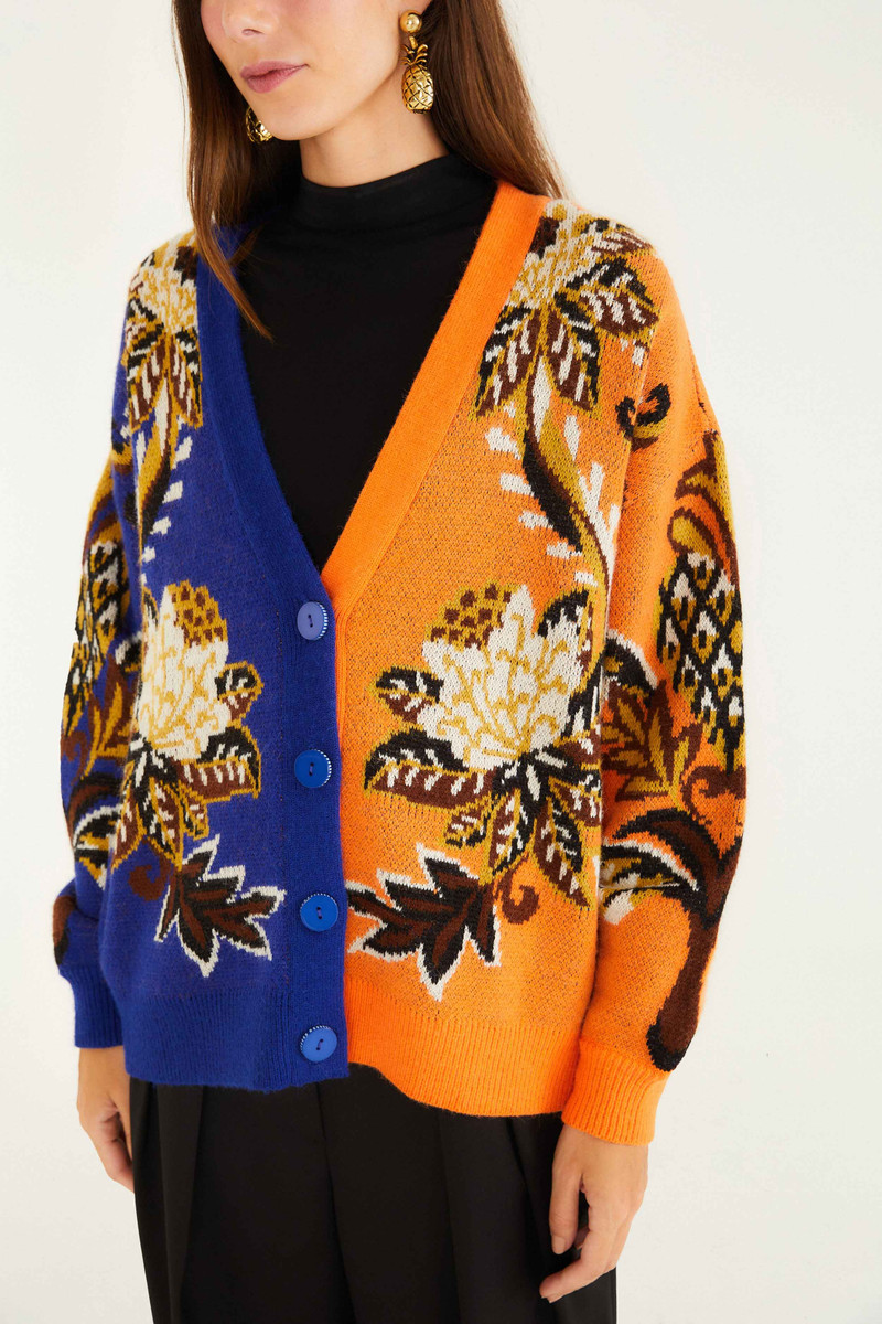 FARM RIO Mixed Arabesque Paradise Knit Cardigan outlook
