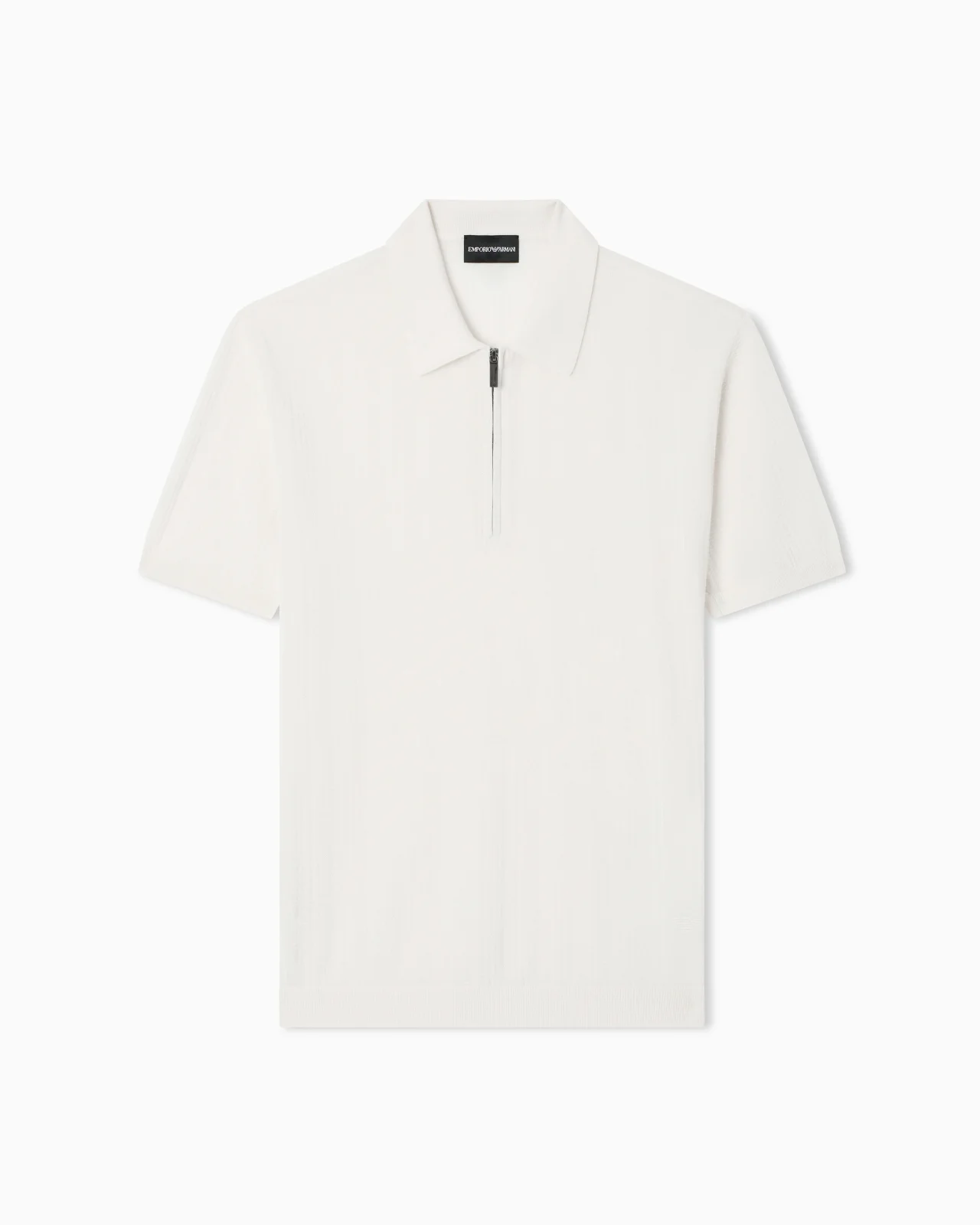 VERTICAL TUCK-STITCH JUMPER WITH POLO-SHIRT COLLAR - 1