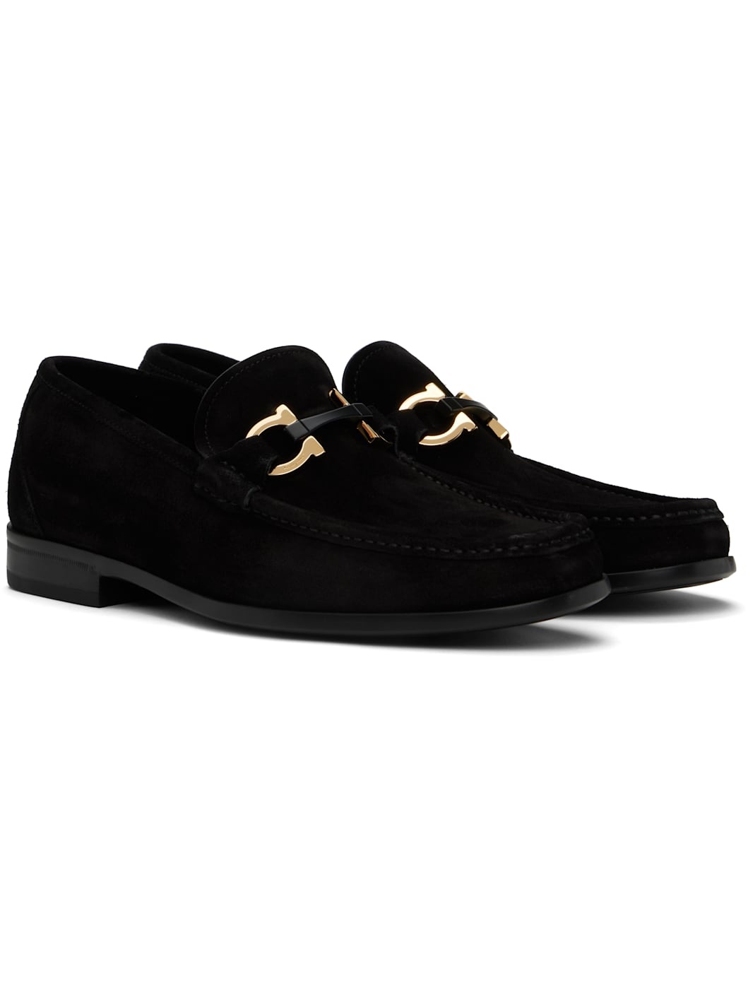 Black Gancini Ornament Loafers - 4