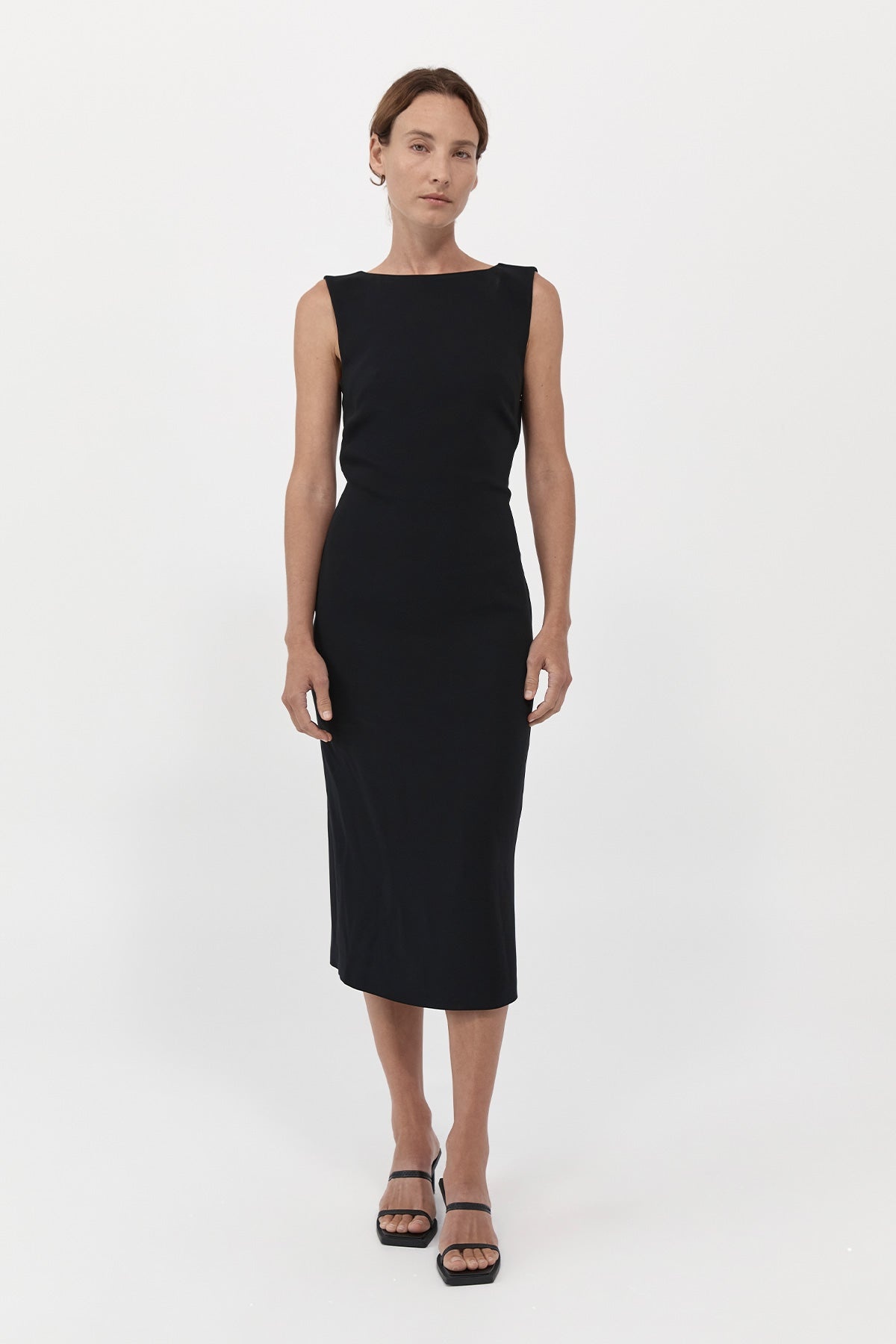 Cut Out Midi Dress - Black - 3