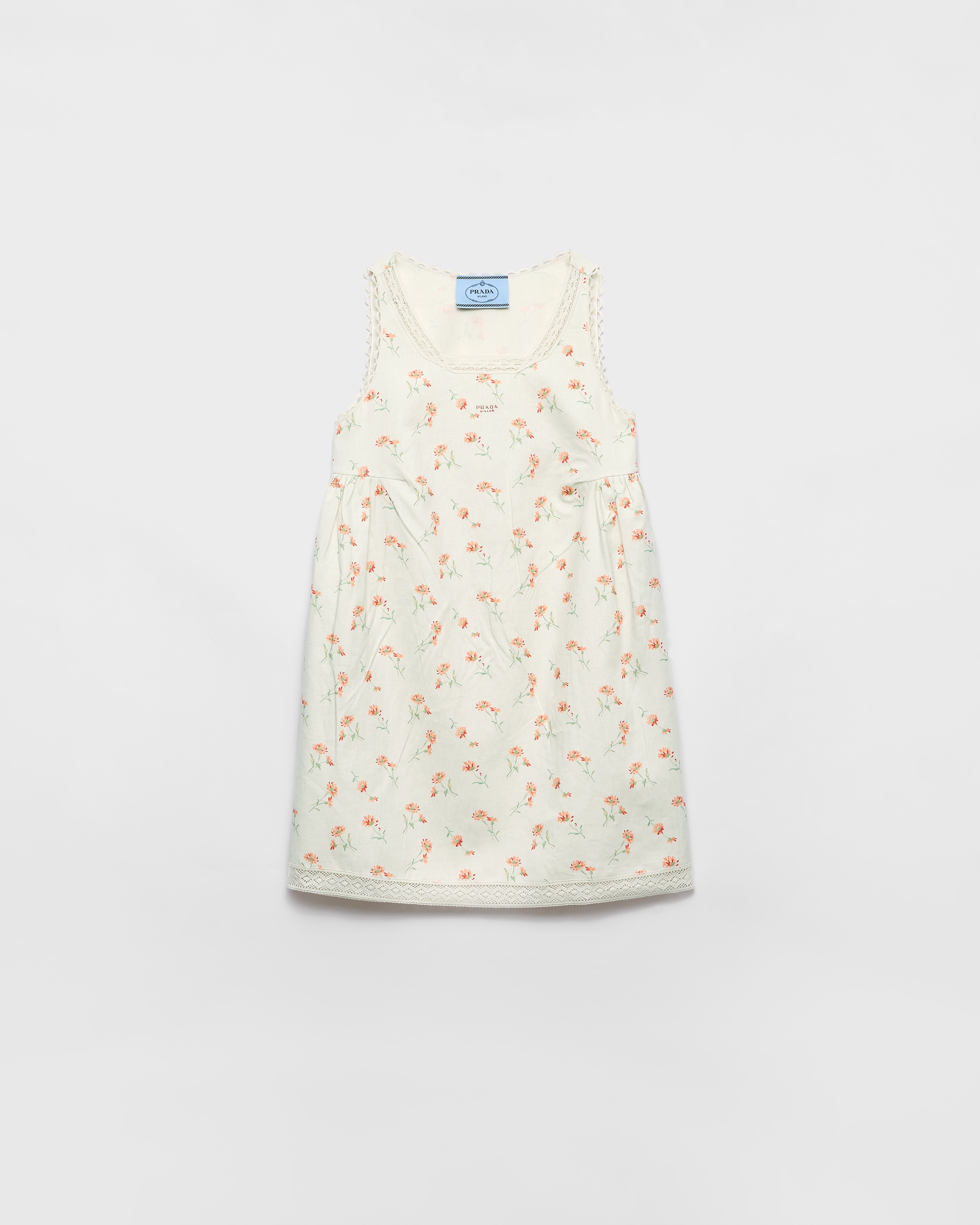 Floral print linen mini-dress - 1