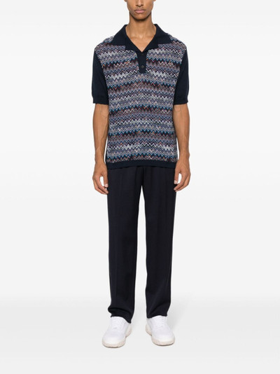 Missoni zigzag-pattern ribbed polo shirt outlook