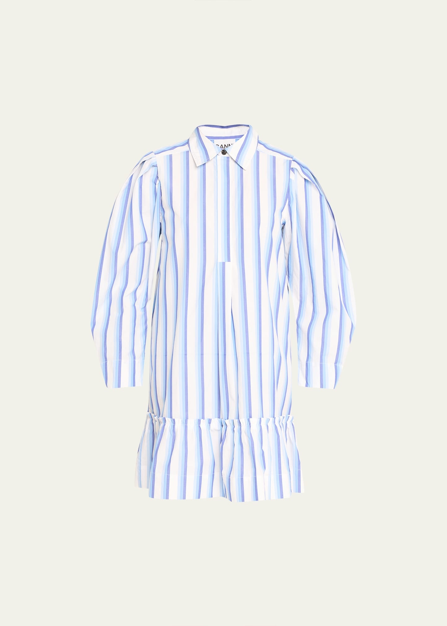 Stripe Cotton Mini Shirtdress - 1