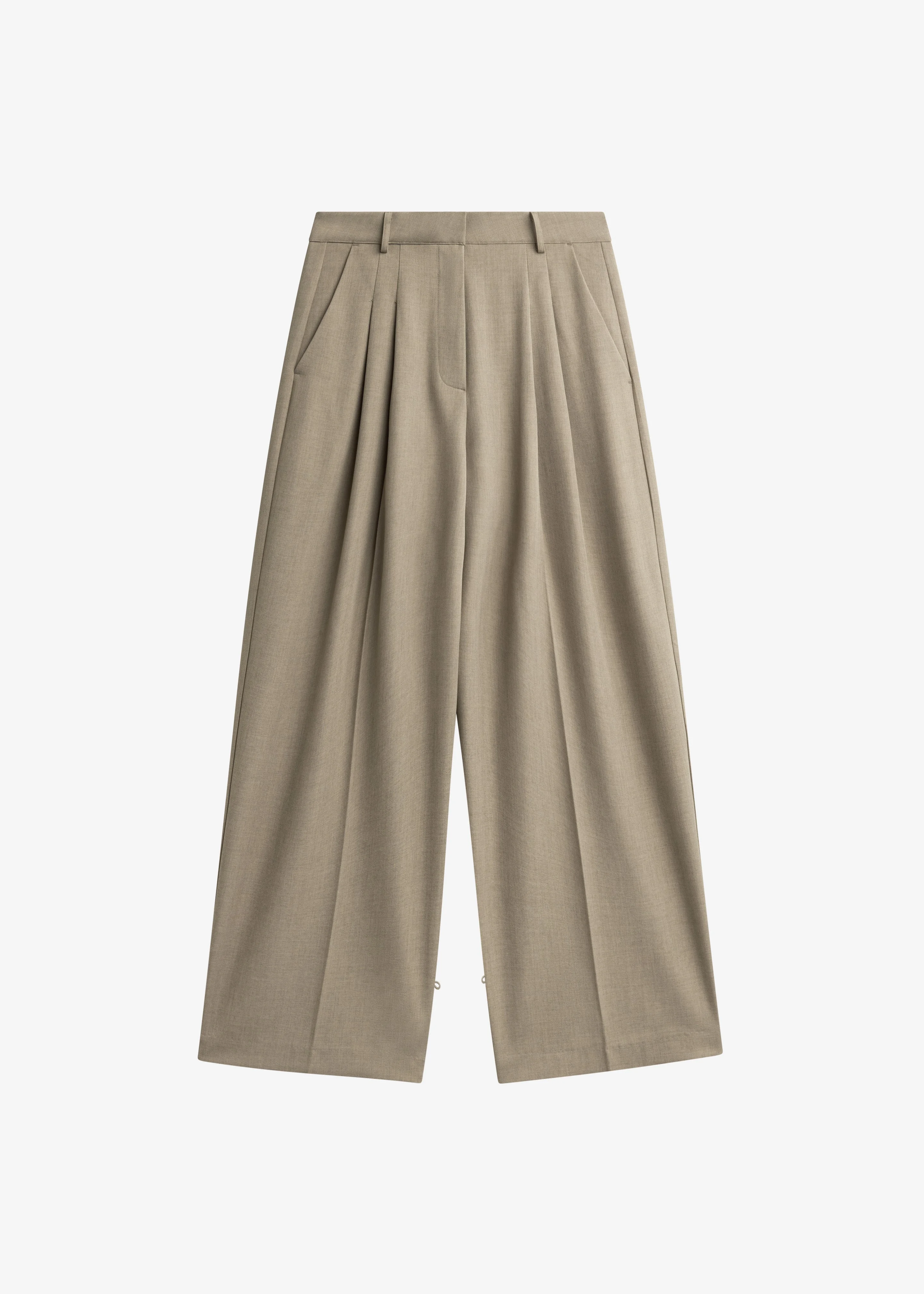 Venlo Pleated Trousers - Beige - 1