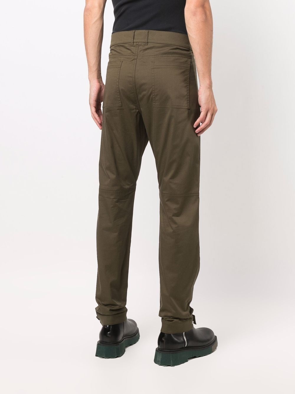 zip-detail straight trousers - 4