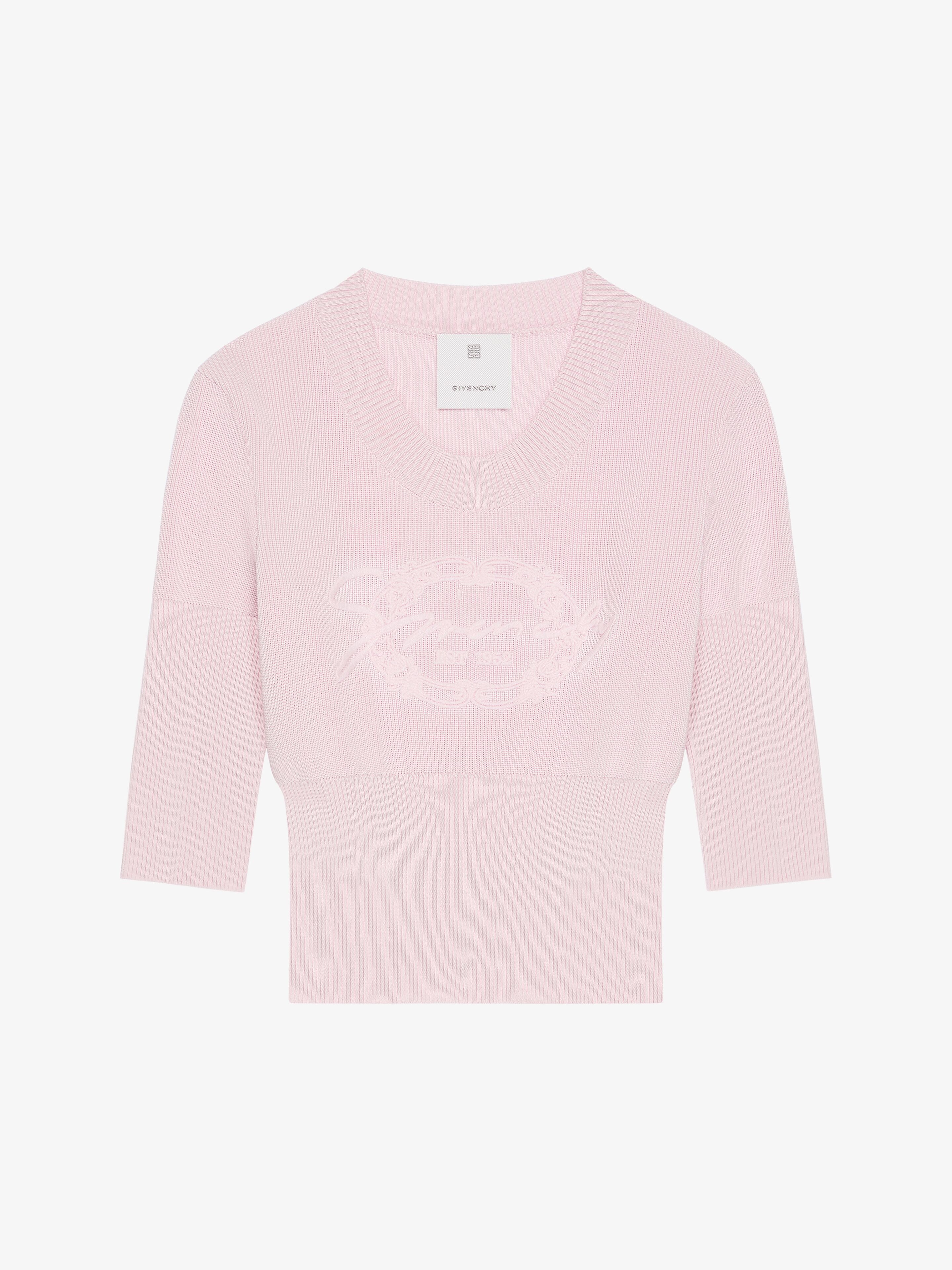 SLIM FIT SWEATER IN KNIT WITH GIVENCHY MEDALLION - 4