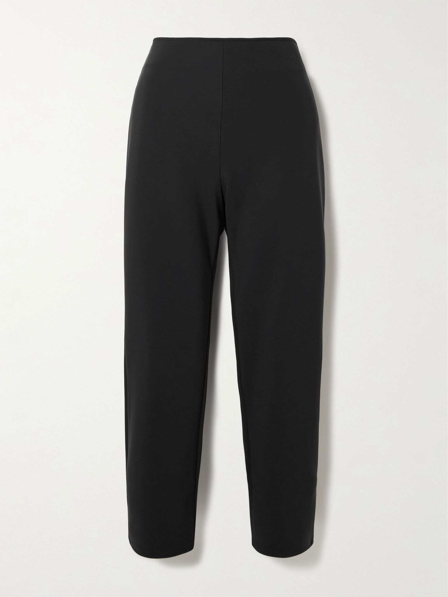 Cropped stretch recycled-scuba tapered pants Black - 1