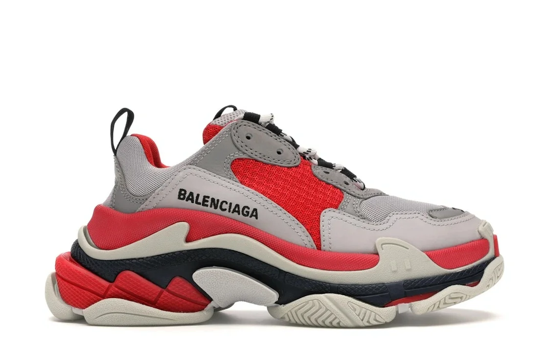 Balenciaga Triple S Red Grey (Women's) - 1