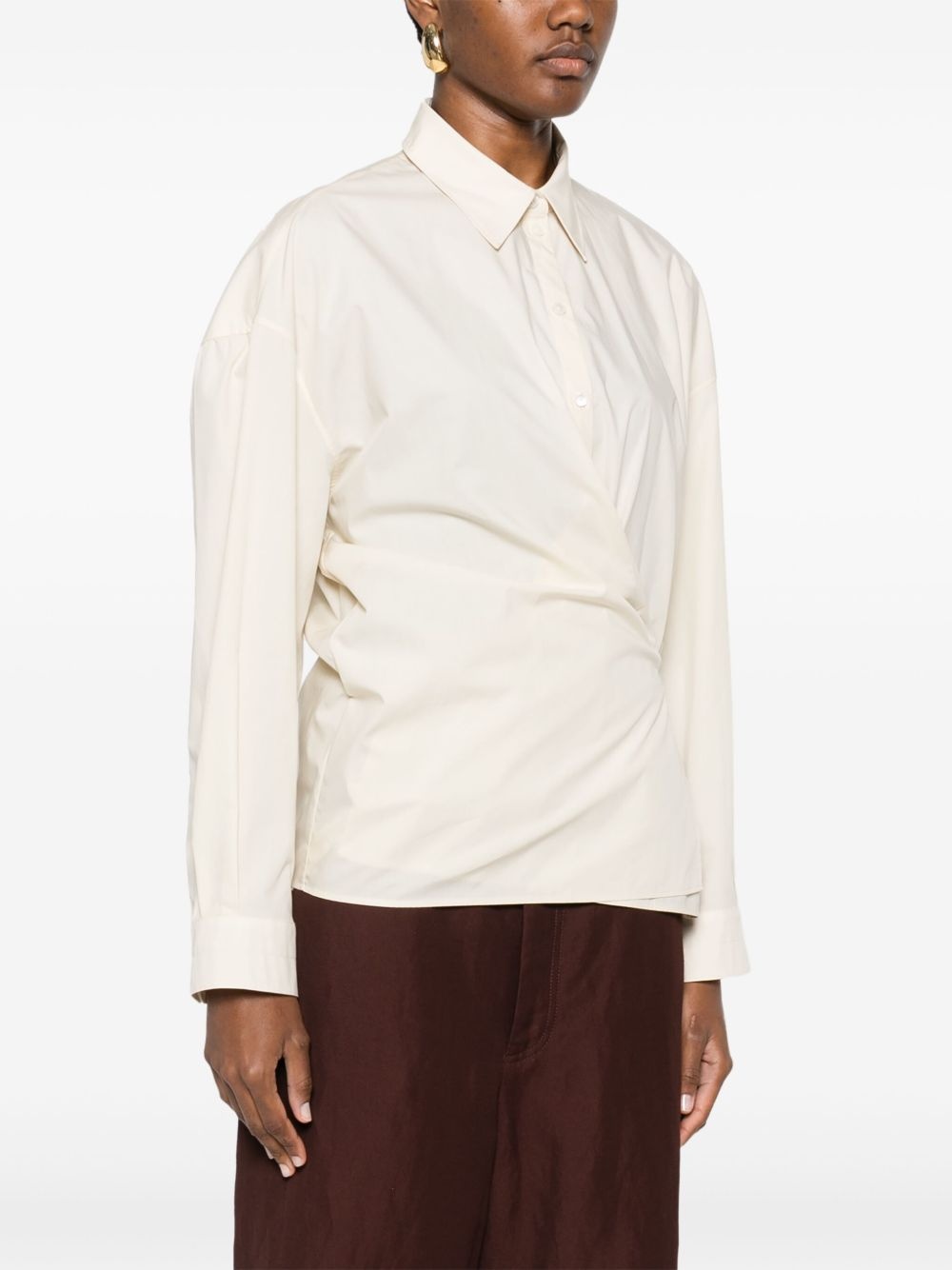 straight-collar twisted shirt - 3