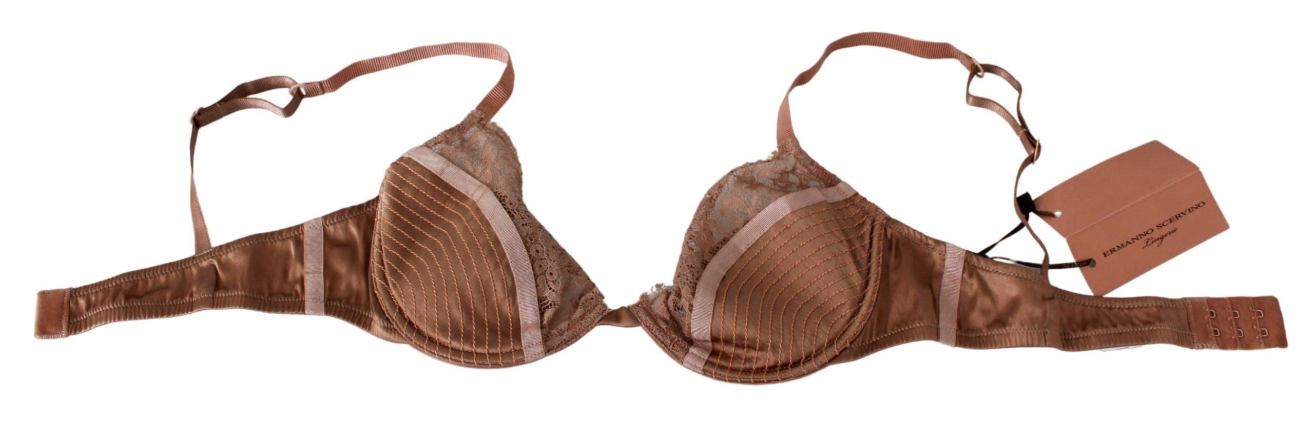 Ermanno Scervino - Ermanno Scervino Nude Lace Push Up Silk Underwear - 4