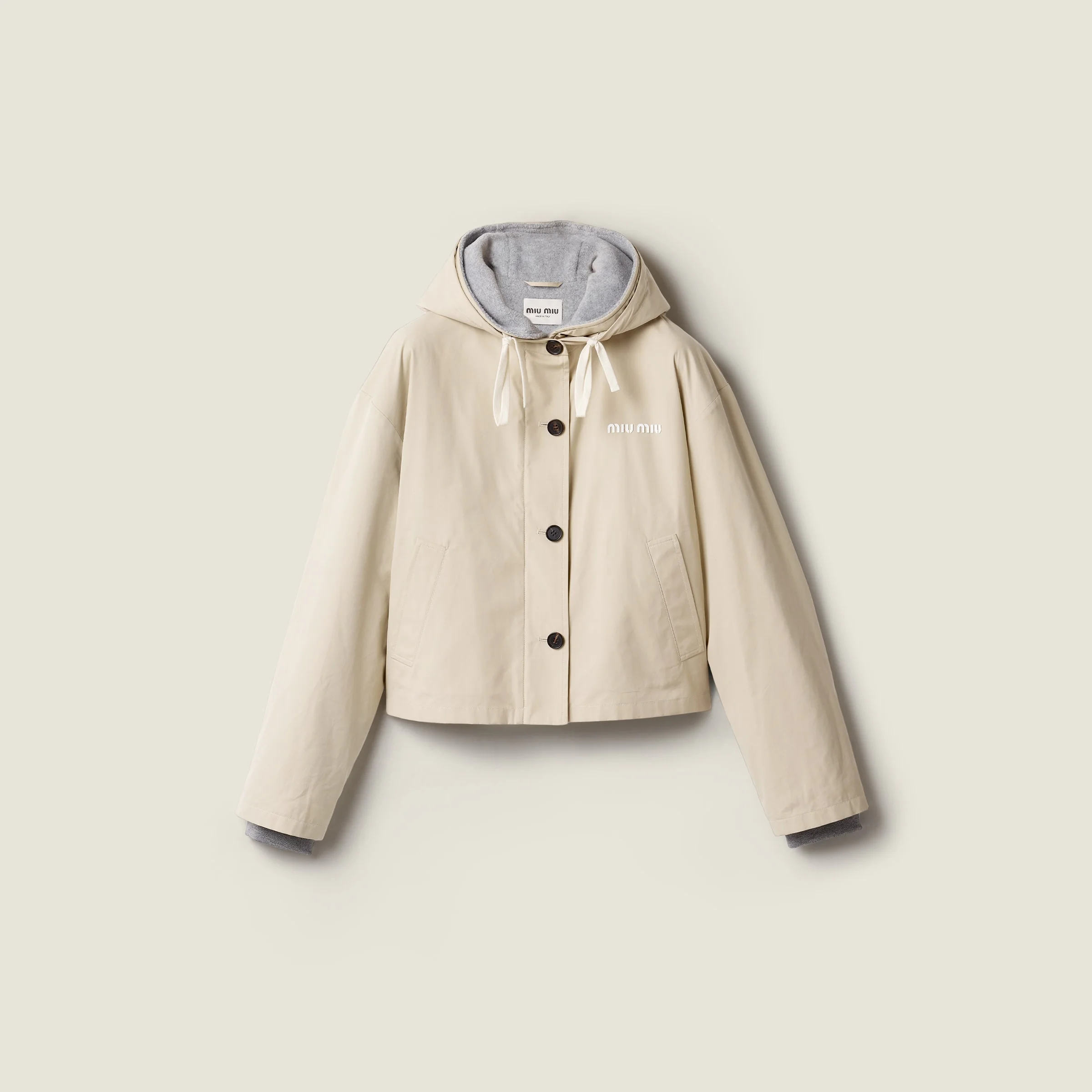 Panama cotton and fleece blouson jacket - 1